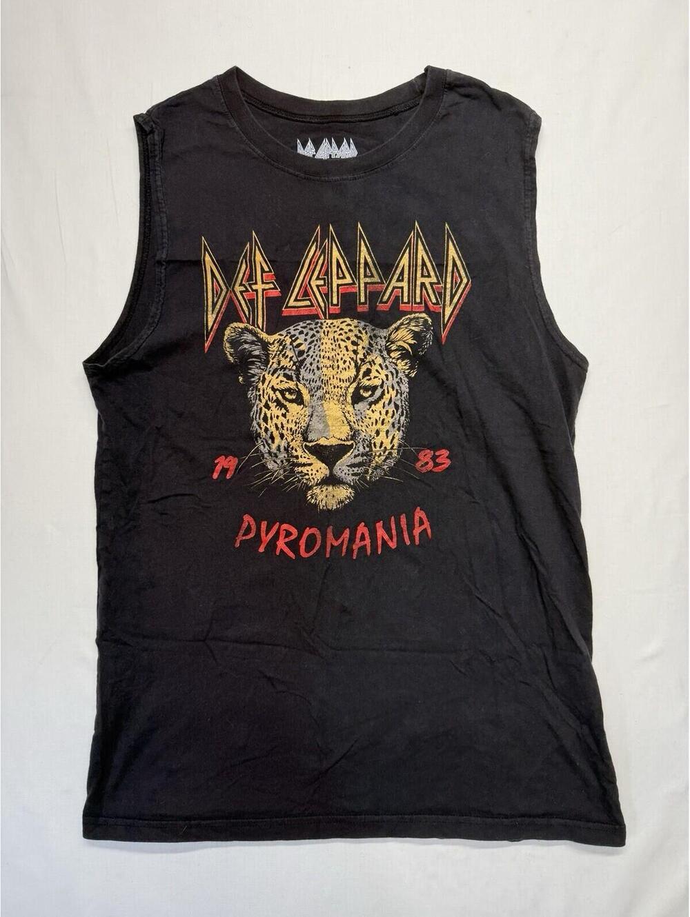 Officially Licensed Def Leppard Pyromania Cutoff Sleeveless T-Shirt 1983 Size M